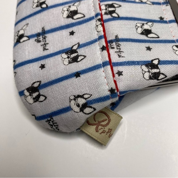 NWT GAMAGUCHI -- WOMANS GRAY FABRIC COIN PURSE: BOSTON TERRIER / FRENCH … - Picture 2 of 6